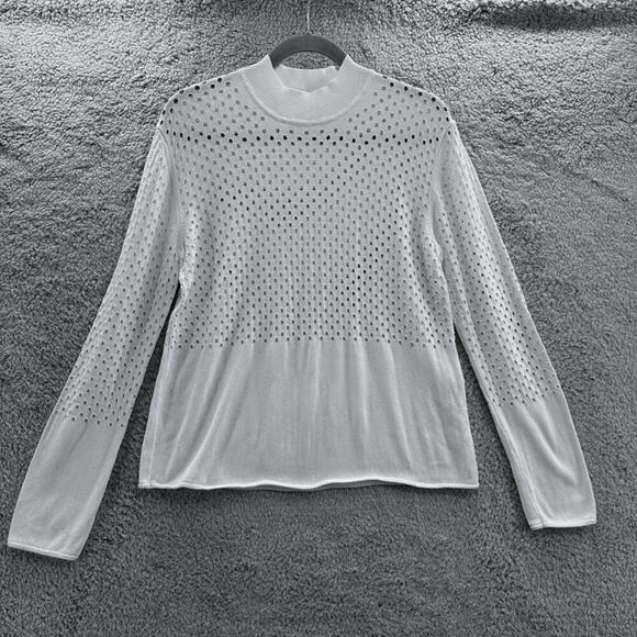 Samsoe‎ and Samsoe Women's Medium Clear Cream Long Sleeve Knit Sweater Sheer - Picture 1 of 11